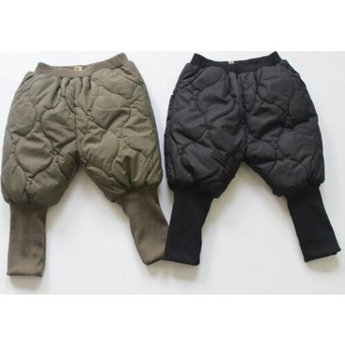 2-8 Years Kids Boots Pants 2020 Winter Boys Korean Threaded Cotton Trousers Fashion Plaid Fleece Thicken Warm Pants for Girl New