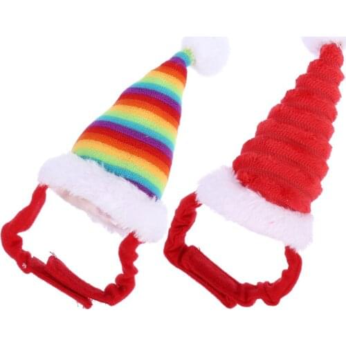 2pcs Pet Christmas Hat Santa Claus Cap Headwear For Rabbit Hamster Guinea Pig Mini Hat