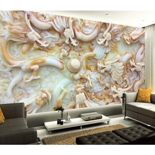 3D imitation jade carving living room TV tile wall Chinese style modern embossed video wall brick sofa background wall painting
