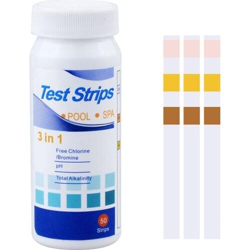 50 Strips/Bottle 3 in 1 Test Strips Multipurpose Chlorine PH Test Strips For SPA Swimming Pool Water Tester Paper