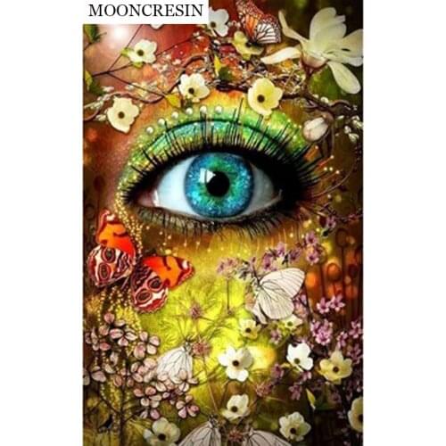 5D DIY Diamond Painting Full Round Eyes & butterfly Diamond Embroidery Cross Stitch Rhinestone Mosaic Arts Painting Decoration