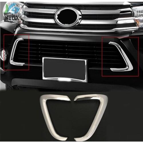 For Hilux 2017 accessories chrome decorative down grill trim for toyota hilux revo 2015 2016+ hilux revo decorative parts