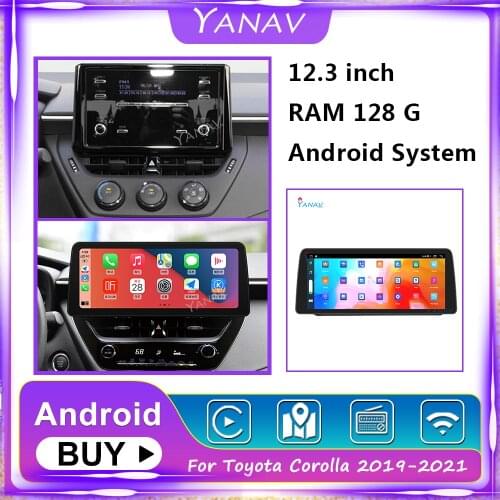 2 din stereo receiver Car Radio Built in carplay For Toyota Corolla 2019-2021 Auto Multimedia Video GPS Navigation MP3 Player