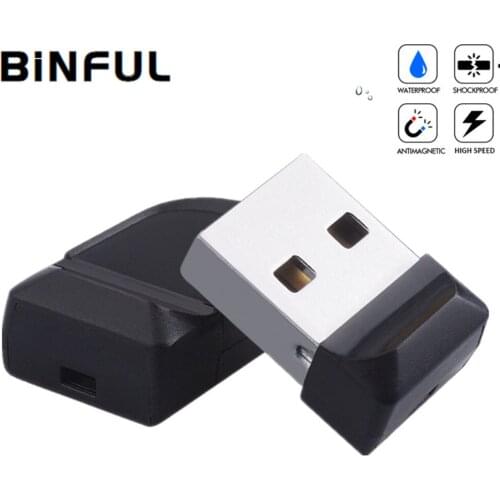BiNFUL Black Super Mini Usb Flash Drive 32GB Pen Drive USB 2.0 Flash Memory Card 4GB 8GB 16GB Pendrive 64G Thumbdrives U Disk