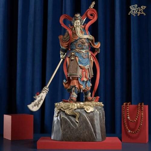 Large 2021 Asia high grade GOOD LUCK God of wealth GUAN GONG Mammon Bronze Buddha statue HOME Shop Club BAR Company Decoration