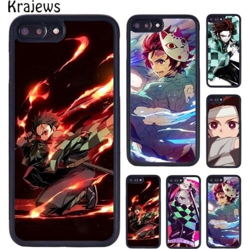 Krajews Kimetsu no yaiba Tanjirou Phone Case For iPhone 5 6S 7 8 plus 11 12 Pro X XR XS Max Samsung Galaxy S6 S7 S8 S9 S10