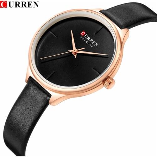 CURREN Ladies Watches Minimalist Wrist Watch for Women Casual Fashion Leather Strap Quartz Female Clock Simple Classy Watch