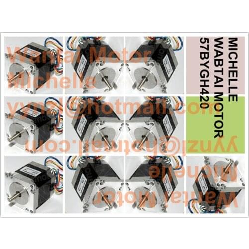 Hot Sell! Wantai 10PCS Nema23 Stepper Motor 57BYGH420 185oz-in CNC Router Mill Engraver US CA UK FR IT DK JP Free