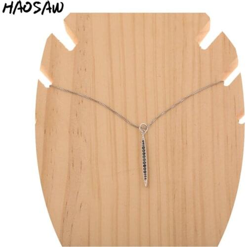 HAOSAW Choose Color/Micro Pave Charms/Thin Needle Pendant Necklace/Colored Charm Necklace/Women Jewelry Making