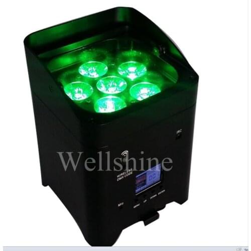 Carton package black 6*18w rgbwa uv wireless battery led par stage light