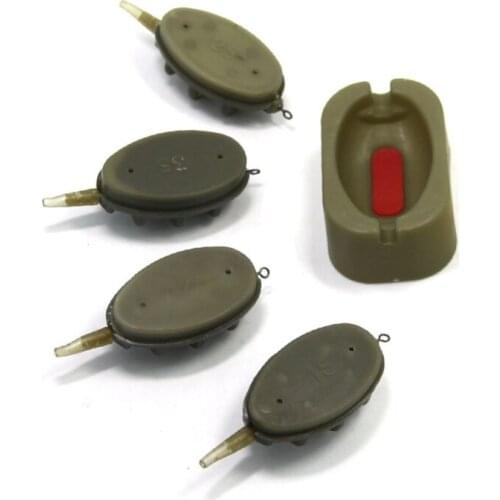 Fishing Feeder Fishing Tools Carp Fishing Inline Method Feeder 4 Feeders Mould 4pcs/set