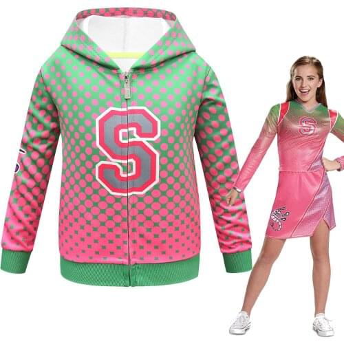 Zombies 2 Cosplay Halloween Costumes for Kids Autumn Winter Jackets Hooded Sweatshirt Clothes Set Zipper Outfits for Boys Girls