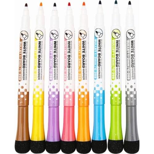 Magnetic Dry Erase Markers (8Pack) Low Odor White Board Markers with Erasers for Kids Supplies for Classroom Work on White Board