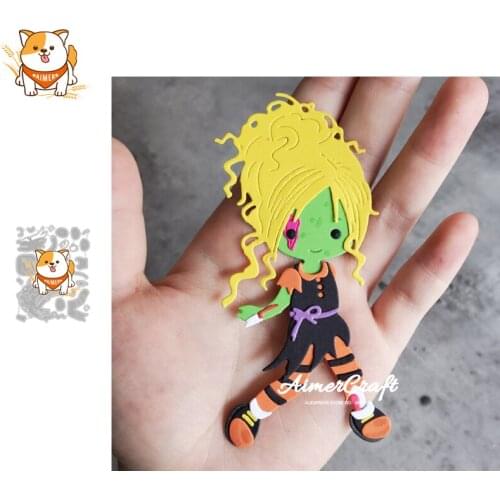 Halloween Girl Metal Cutting Dies Mold Knife Scrapbooking Stencil DIY Embossing Craft Die Cuts Card Making New Dies For 2020