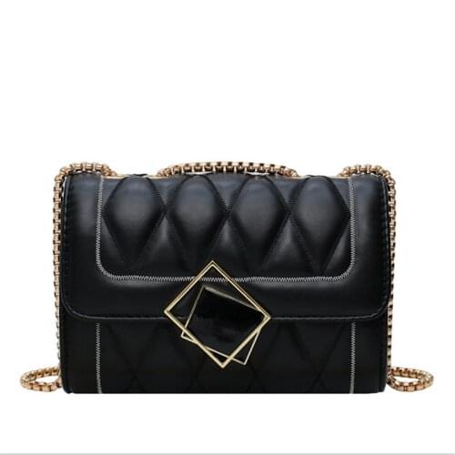 2020 new fashion foreign style small square Bag Fashion Lingge chain bag Single Shoulder Bag Messenger Bag womens leather bag h