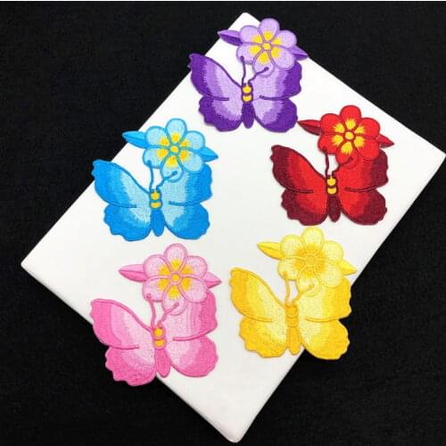 New arrival 20 pcs butterfly flower Embroidered patches iron on Jeans coat tshirt bag dress decor repair Motif accessory diy