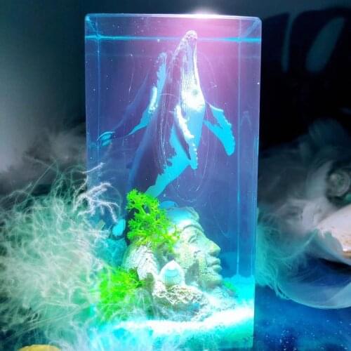 New Arrive Resin Marine Ancient Ruins And Humpback Whales Crystal Surrounding Qi Tan Resin Ornaments Car Decoration Ideas