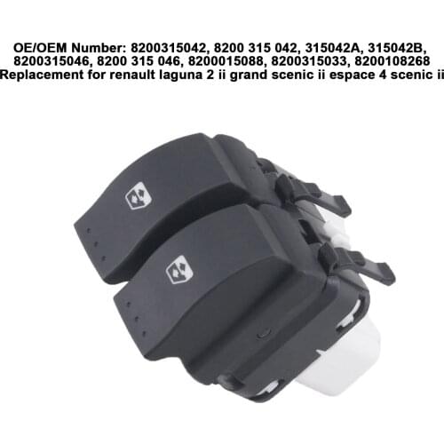Electric Window Control Switch Front Right Replacement for Renault Scenic 2 Ii Grey Base Car Accessories