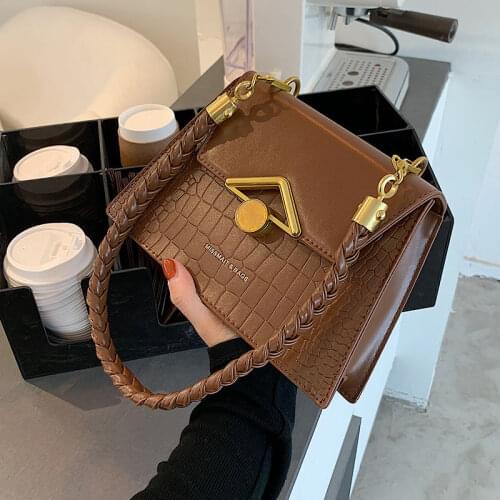 Casual Leather Hand Bag for Women 2021 New Fashion Womens Messenger Bag Ins Hot One Shoulder Small Square Bag