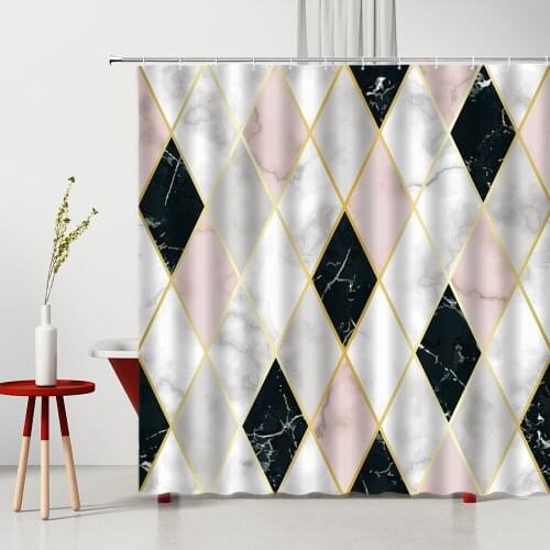 Luxury Marble Texture Shower Curtain Modern simplicity 3D Bathroom Decor Waterproof Polyester Fabric Bathtub Decor Curtains Set