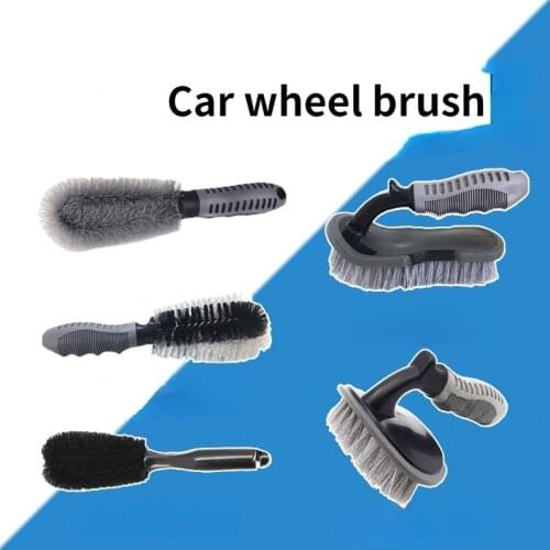 Car wheel cleaning brush cast iron cleaner and scrubber Handle Motorcycle Truck Wheels Car Detailing Brush cleaning supplies