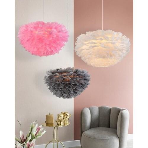 Nordic Bedroom Feathe LED Chandelier Warm And Romantic Ins Modern Light Creative Decoration Bar Restaurant Bed Feather Lamp