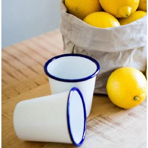 Nordic style enamel office coffee cup rinse cup cocoa cup juice cup