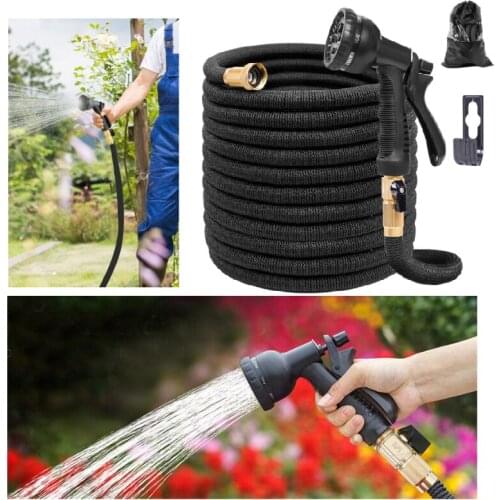 25ft-100ft Household Car High Pressure Washing Water Gun Telescopic Hose Magic Hose Plastic Hoses Pipe With Spray Gun Watering