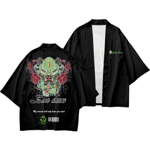 Summer Printed Traditional Japanese Clothing Kimono Pants Men Retro Yukata Fashion Tang Suit Harajuku Hanfu Jacket