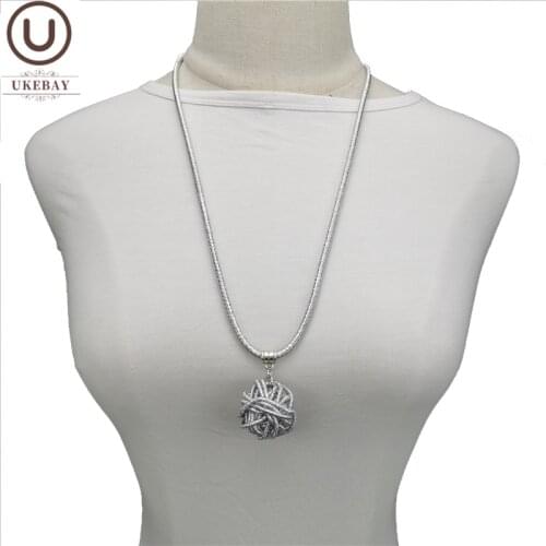 UKEBAY New Alloy Bead Pendant Necklaces For Women Fashion Luxury Jewelry Love Necklaces Simple Clothes Accessories Wholesale
