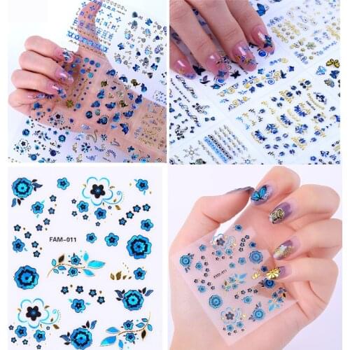 Nail Art Decorations Nail Art Stickers 3D Laser Holographic Nail Art Design Bling Shinning Butterflies Self Adhesive Water Decal