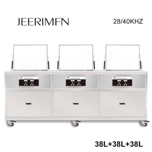 Three Tanks 38L Industry Ultrasonic Cleaner Rinse Drying DPF Mould Engine Parts Oil Dust degreasing Sonic Washing Machine Bath