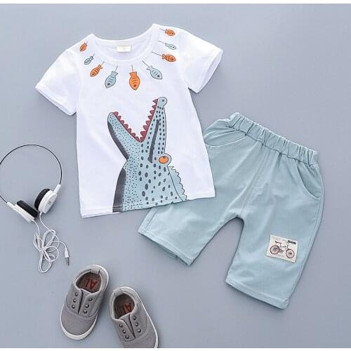 ZWY184 Children Clothing Summer Boys Clothes T-shirt+Shorts Outfit Kids Clothes Boys Tracksuit Sport Suit For Boys Clothing Sets
