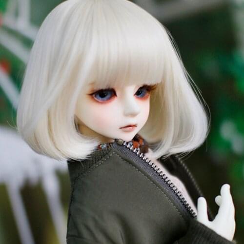 1/3 1/4 1/6 1/8 High Temperature Short Light Blonde Straight Wire Bjd Wig SD For Toy Doll Hair