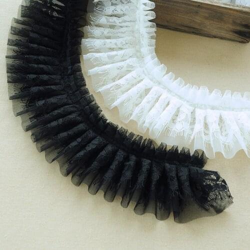 1Meter Elastic White Black Hollow Out Floral Embroidered Lace Ribbon DIY Apparel Sewing Fabric Handmade Crafts 10CM Wide Tape