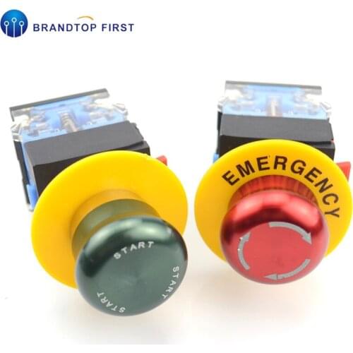 1pcs New Self-Locking 22mm Waterproof Metal Emergency Power Push Button Switchstop Mushroom Head Emergency Stop Button Switch