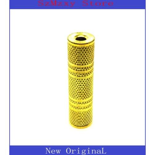 1PCS Gold 3.5MM Female To 3.5MM Female Audio Adapter Connector Coupler Stereo F/F Extension