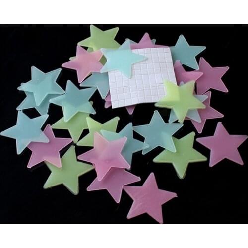 100 Wall Glow In The Dark Stars Stickers Kids Bedroom Nursery Room Ceiling Decor