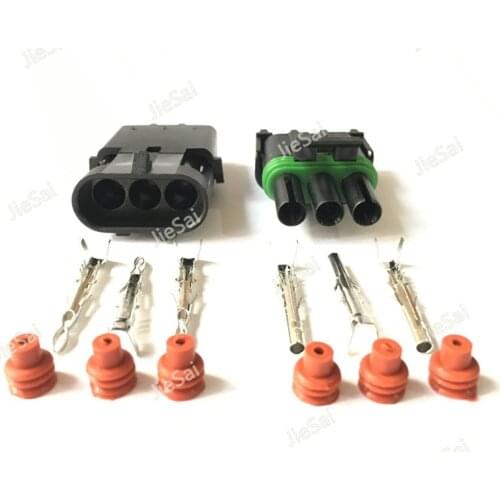12020827 12020829 Delphi Weather Pack 3 Pin way male female Waterproof injector automotive connector