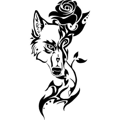 16*8cm Tribal Wolf Face Rose Vinyl Sticker Funny Car Window Bumper Novelty JDM Drift Vinyl Decal Sticker