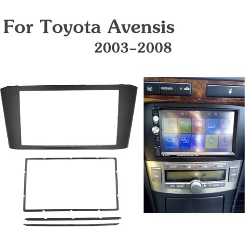 ITYAGUY Black Double Din Car Radio Fascia for Toyota Avensis 2003-2008 DVD Stereo Player Face Plate Panel Adapter Frame
