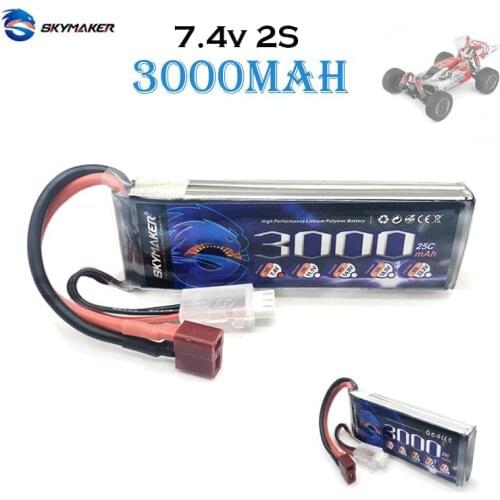 Wltoys 144001 Battery Upgraded Parts Rc Car 7.4v 3000mah T Plug For 144001 1/14 RC Car Boat 2S 3000mAh LiPo Battery Parts
