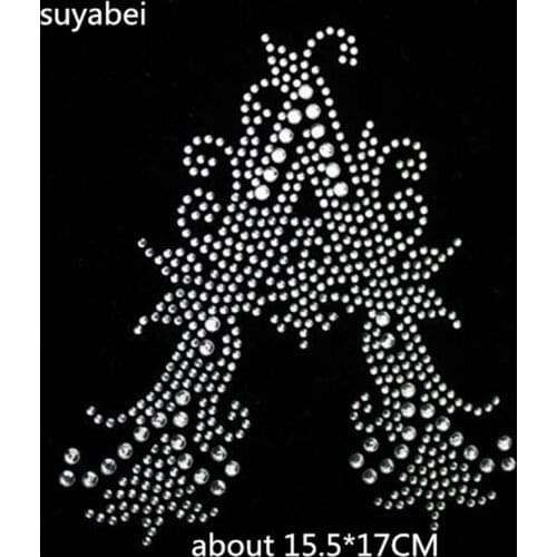 Big letter strass applique hot fix motif iron on crystal transfers design hot fix rhinestone designs iron on transfer patches