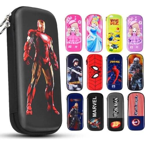 Disney Spiderman Pencil Pouch Cute Portable Pen Cases Frozen Princess Elsa Anna Pencils Bag Kids School Supplies Stationery Gift