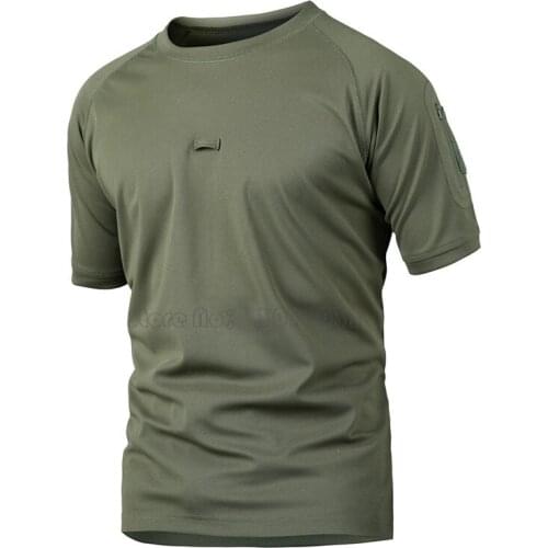Summer Tactical Camouflage Short Sleeve T Shirt Men Quick Dry Army Combat T-Shirt Breathable Camo O Neck Military T Shirt