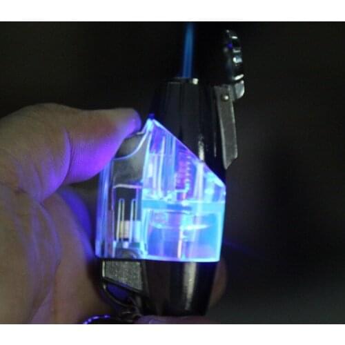 Straight Into The Blue Fmale with Light Lighter Visible Gas Metal Simplicity Encendedores Butane Gas Isuqeiro Gadgets for Men