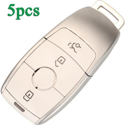 Bilchave 5pcs For Mercedes Benz AMG C200L E300L S320 S350 S350L S450l S500l GLC Fob Remote Car Key Case Shell 3Buttons White