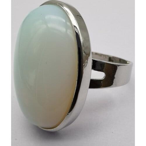 Opal Stone Oval Bead GEM Finger Ring Jewelry For Woman Gift Size 8 X121