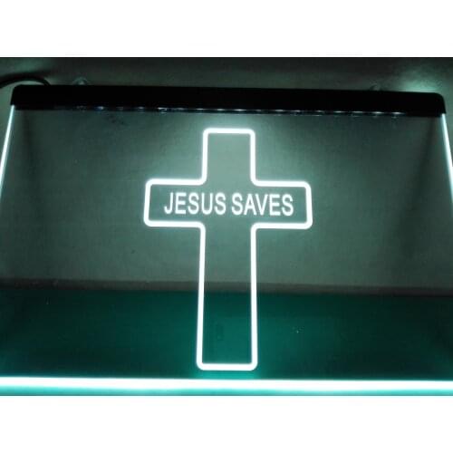 LB352- Jesus Saves Home Decor Display LED Neon Light Sign home decor crafts
