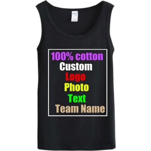 Customize your picture LOGO summer mens cotton vest sleeveless